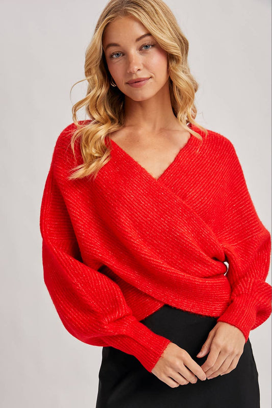 Crossover Knit Sweater