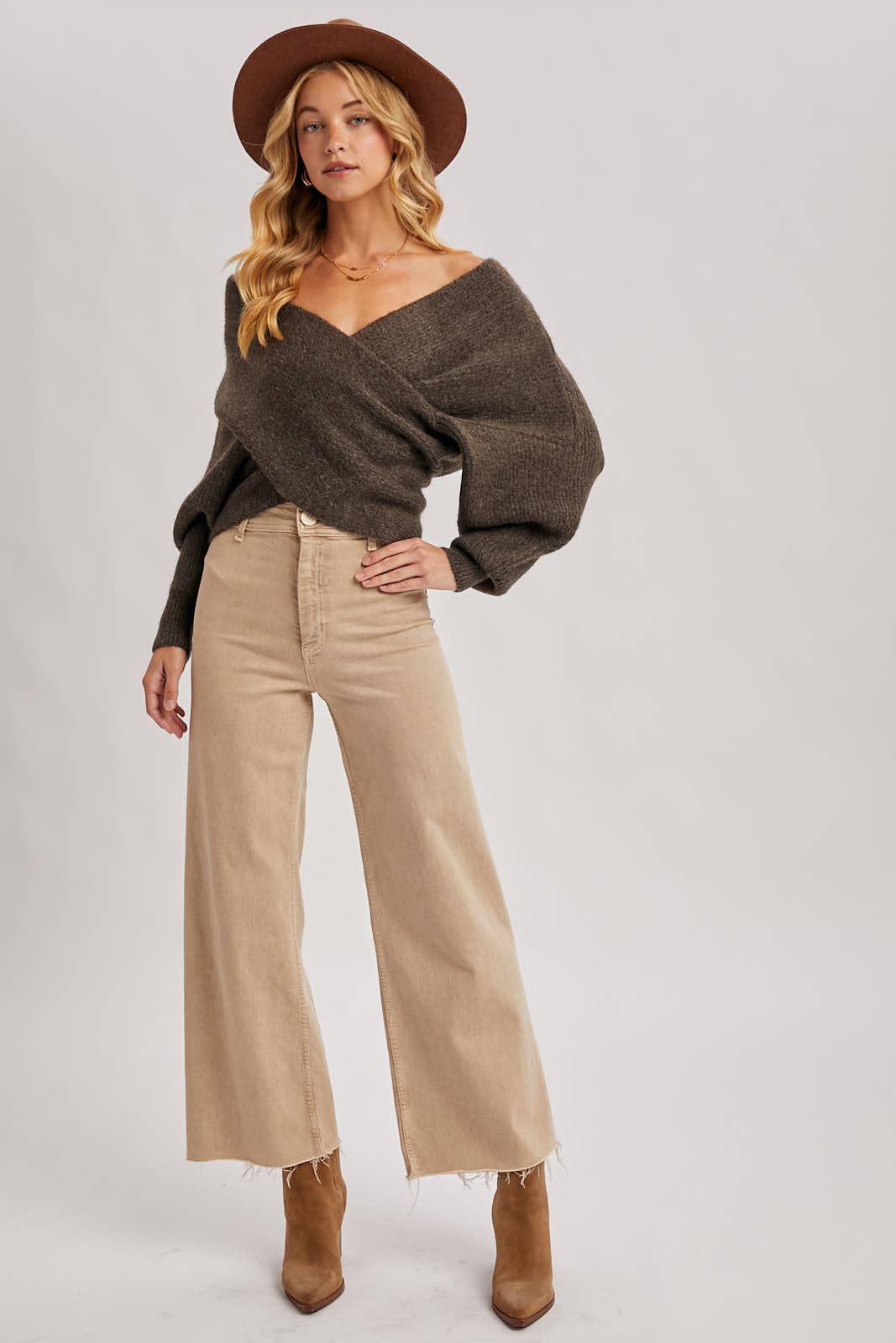 Crossover Knit Sweater