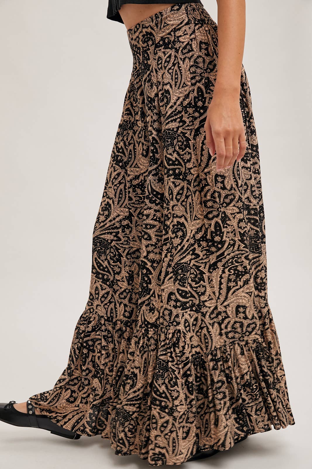 Paisley Wide Ruffled Pants