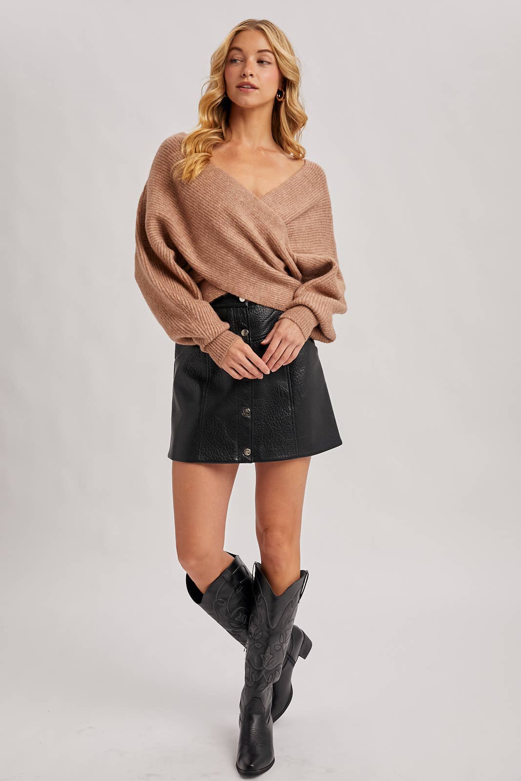 Crossover Knit Sweater