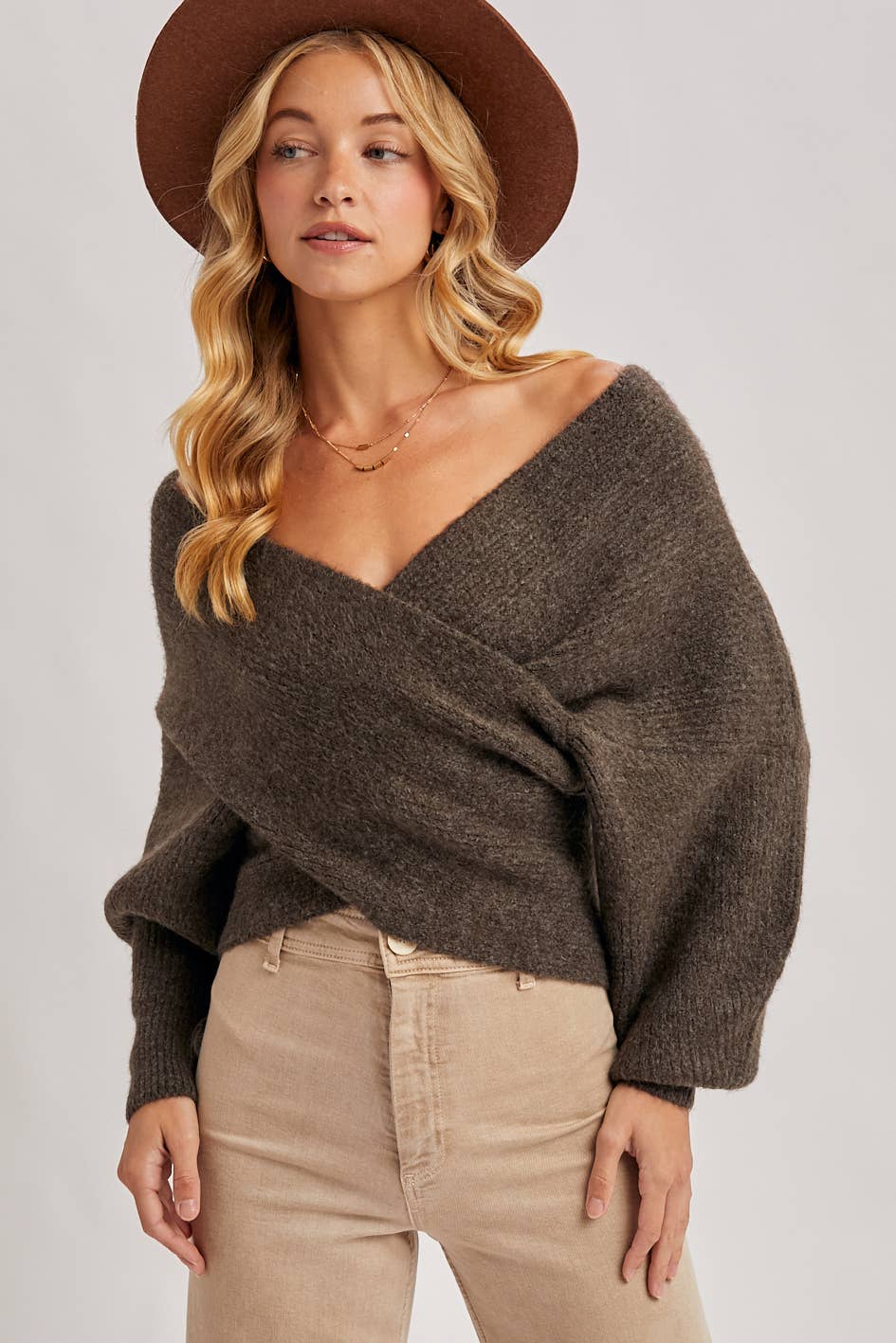 Crossover Knit Sweater