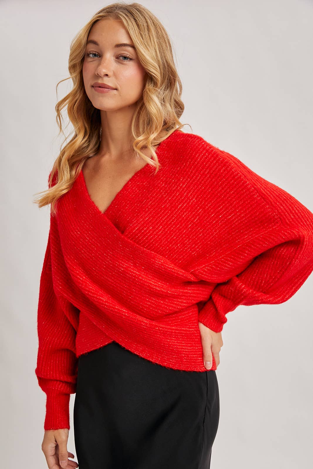 Crossover Knit Sweater