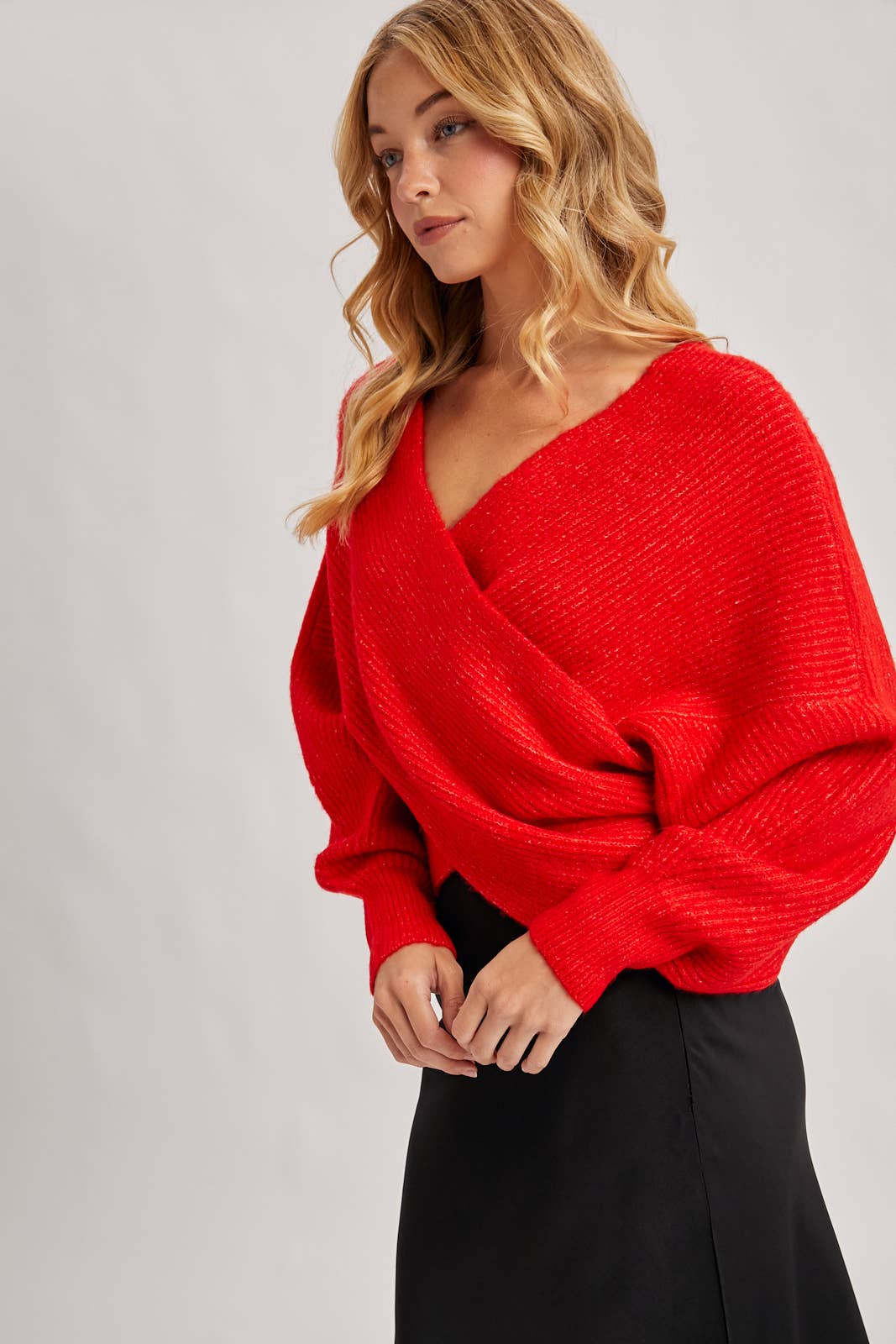 Crossover Knit Sweater