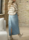 Bria Light Wash Denim Maxi Skirt