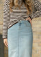 Bria Light Wash Denim Maxi Skirt