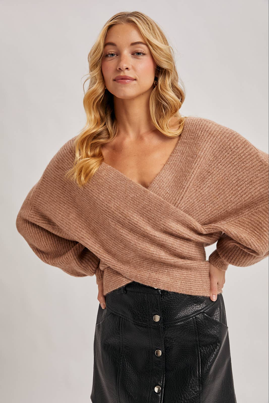 Crossover Knit Sweater