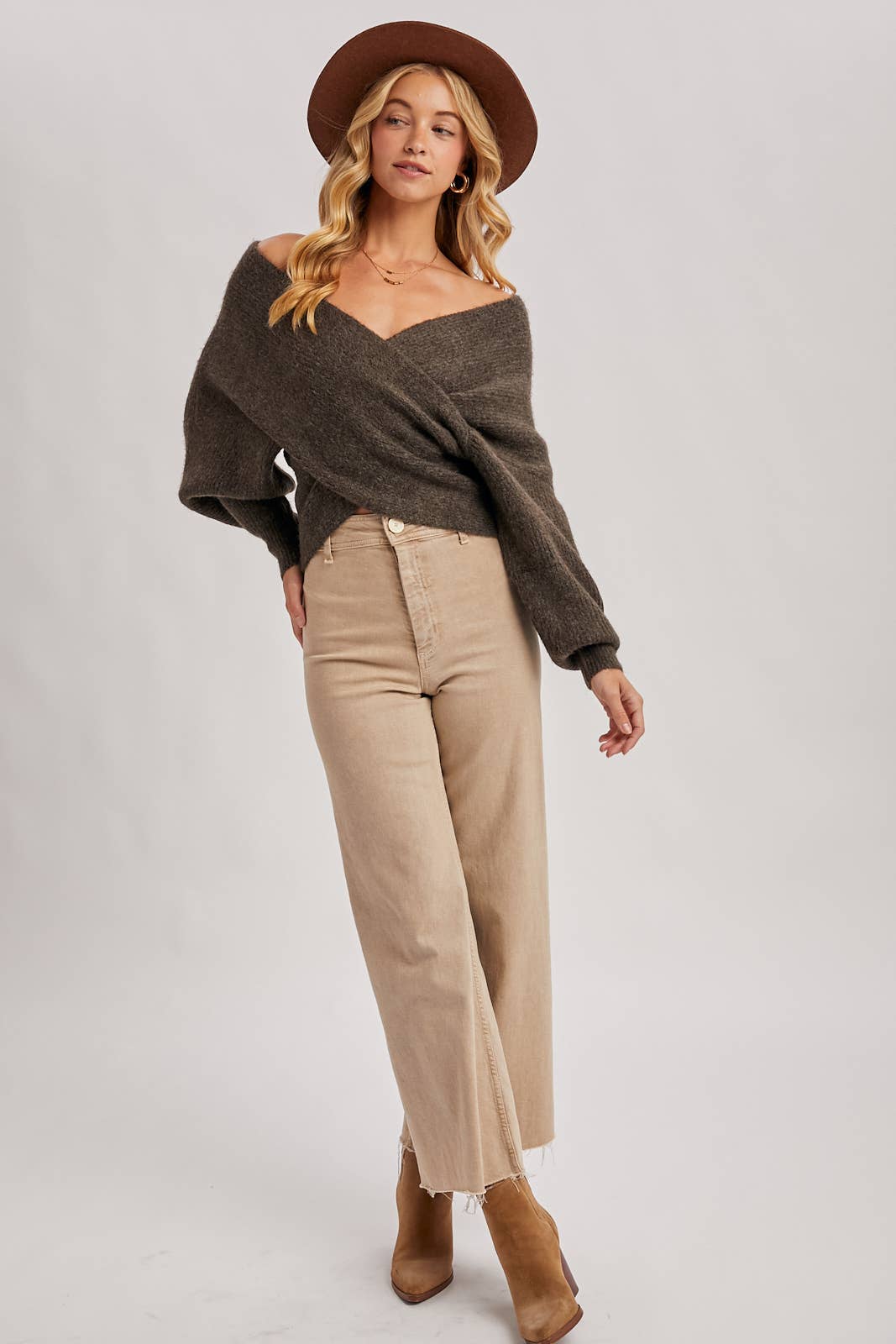 Crossover Knit Sweater