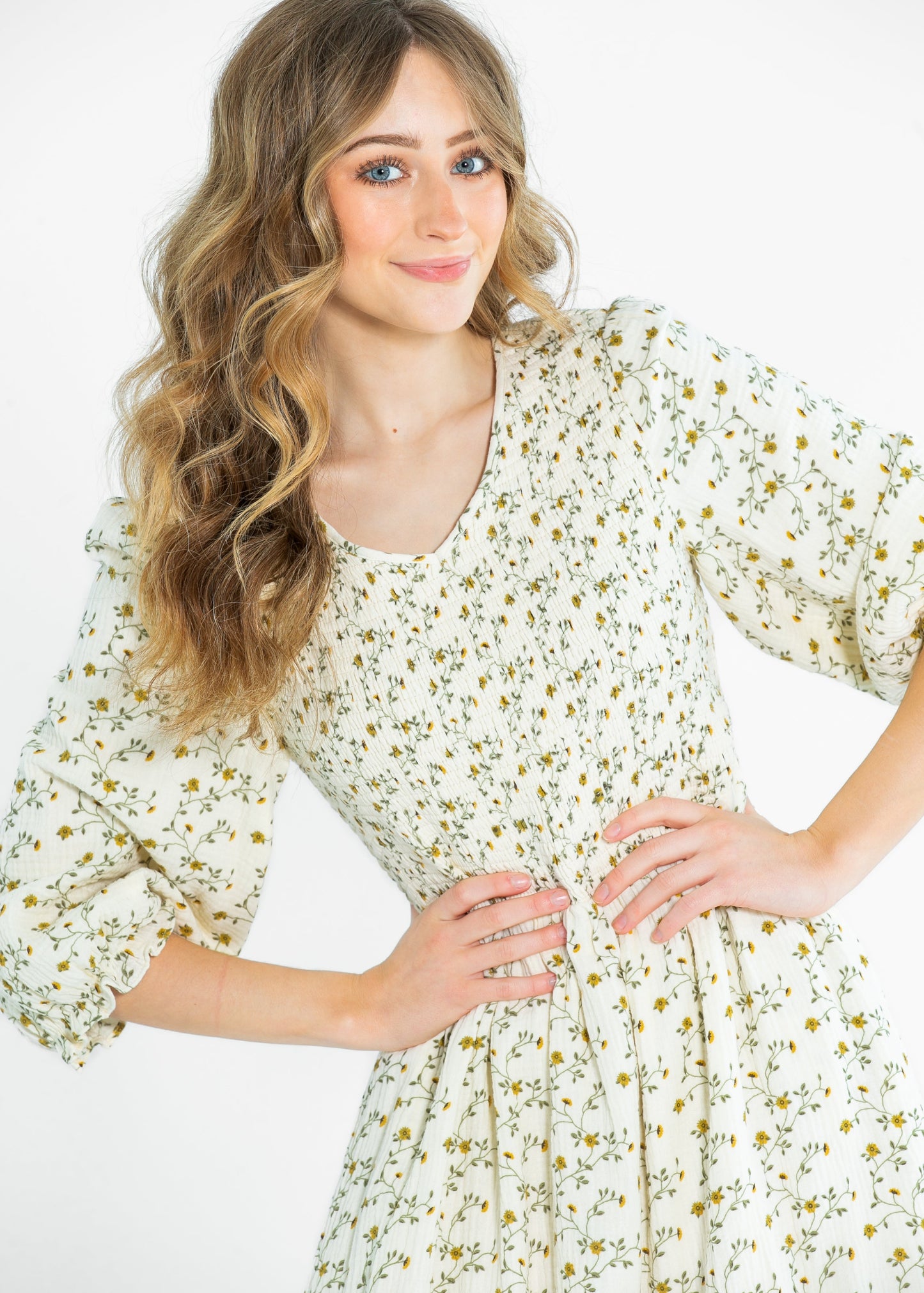 Flora Smocked Midi Dress